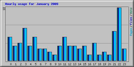 Hourly usage for January 2009
